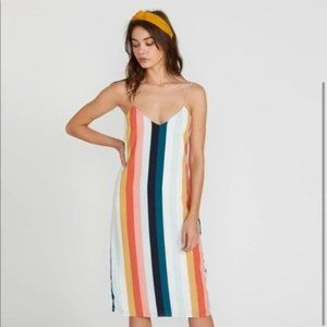 New! Volcom Rainbow Striped Dress